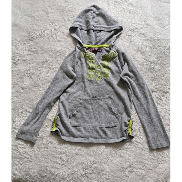 Epic Threads Girls Size Small Pullover Hooded Sweater Gray And‎ Green - Picture 1 of 3